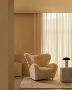 Reverse Table Lamp, Travertine / Bronzed Brass