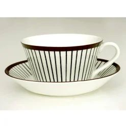 Ribb Tea Cup With Saucer, Cone
