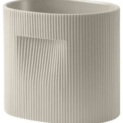 Ridge Planter 13 cm, Off-white