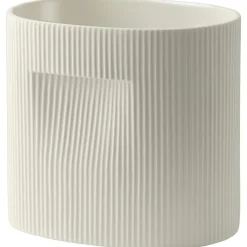Ridge Planter 13 cm, Off-white