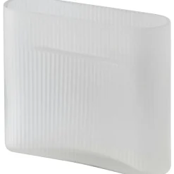 Ridge Vase Frosted Glass 16,5 cm, Taupe