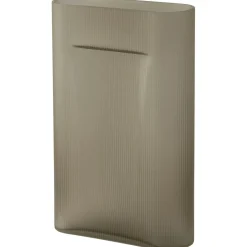 Ridge Vase Frosted Glass 16,5 cm, Taupe