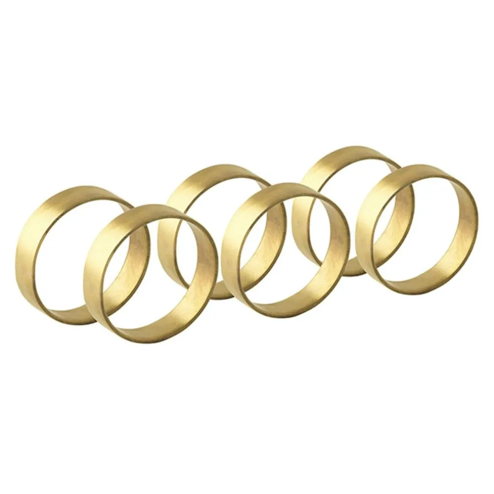Ring Napkin Ring 6 Pcs, Matte Brass