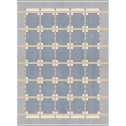 Röllakan Ruth Wool Rug 75x240 cm, Summer Sky