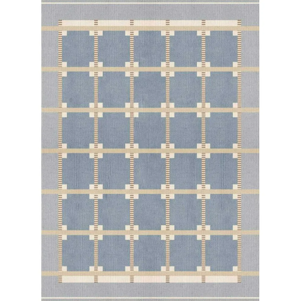 Röllakan Ruth Wool Rug 75x240 cm, Summer Sky