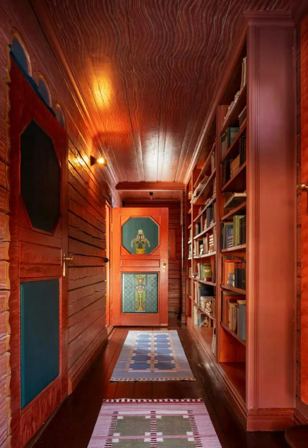 Röllakan Ruth Wool Rug 75x240 cm, Summer Sky