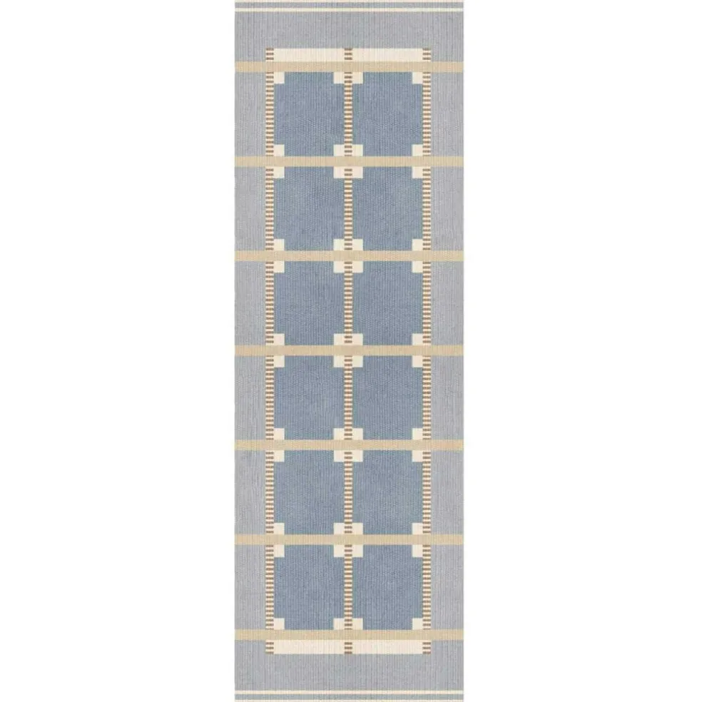 Röllakan Ruth Wool Rug 75x240 cm, Summer Sky