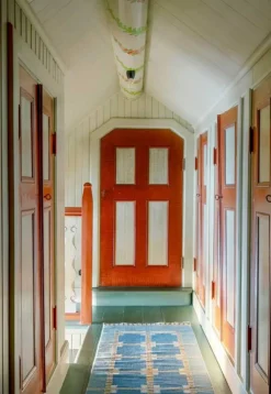 Röllakan Ruth Wool Rug 75x240 cm, Summer Sky