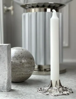 Rose Candlestick, Polished Brass