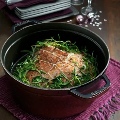 Round Cocotte in Cast Iron 6,7 L, Basil Green