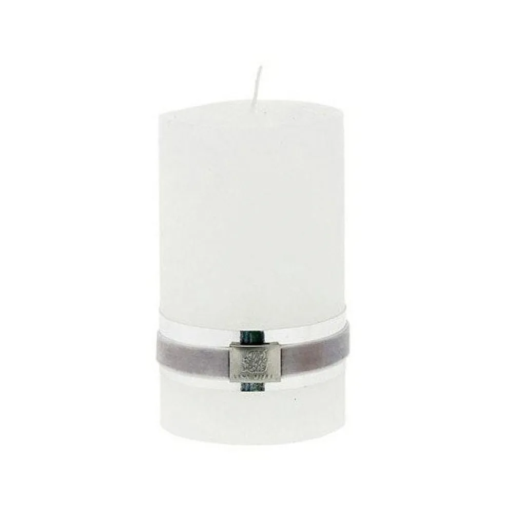 Rustic Candle Medium, White