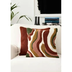 Sagar Cushion Cover Bouclé 50x50 cm, Cognac/Masala Yellow