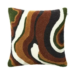 Sagar Cushion Cover Bouclé 50x50 cm, Cognac/Masala Yellow