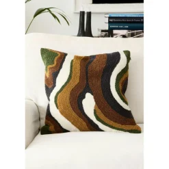 Sagar Cushion Cover Bouclé 50x50 cm, Cognac/Masala Yellow