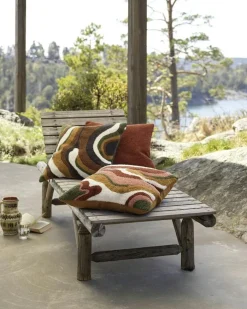 Sagar Cushion Cover Bouclé 50x50 cm, Cognac/Masala Yellow