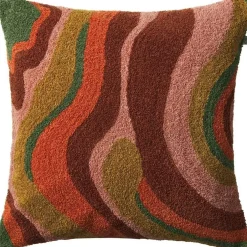 Sagar Cushion Cover Bouclé 50x50 cm, Cognac/Masala Yellow