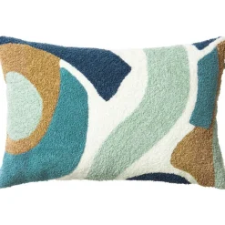 Sanskriti Cushion Cover Bouclé 40x60 cm, Aqua / Sky Blue