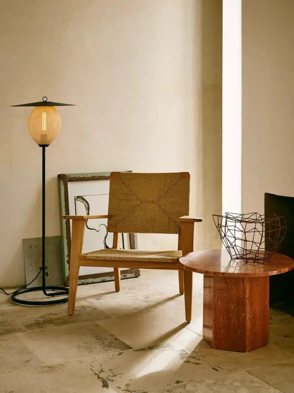 Satellite Floor Lamp Outdoor, Cream White Semi Matt