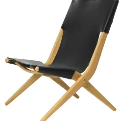 Saxe Lounge Chair, Oiled Oak / Black Leather