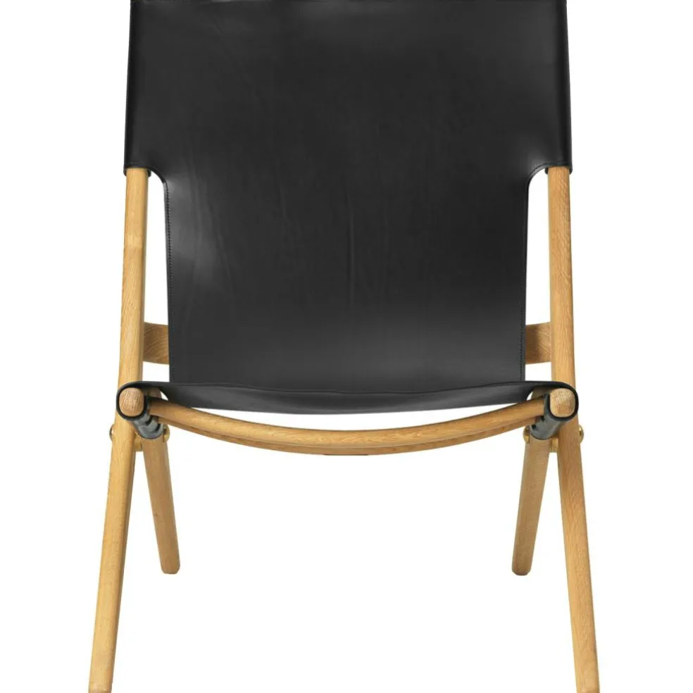 Saxe Lounge Chair, Oiled Oak / Black Leather