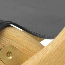 Saxe Lounge Chair, Oiled Oak / Black Leather