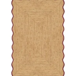 Scallop Jute Rug 75x200 cm, Misty Blue