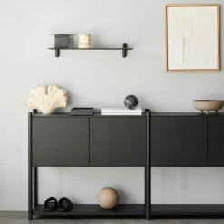 Sceene H Bookcase, Made of black oak, Black