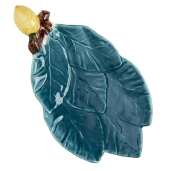 Serving Dish, Turquoise/Lemon