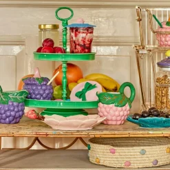 Serving Dish, Turquoise/Lemon