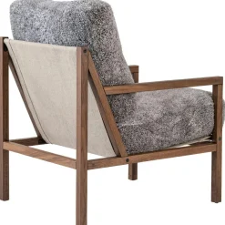 Seventy Five Wood Armchair, Walnut / Sheepskin Moonlight