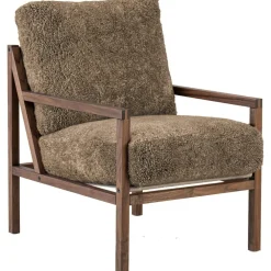 Seventy Five Wood Armchair, Walnut / Sheepskin Moonlight