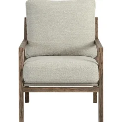 Seventy Five Wood Armchair, Smoked Oak / Bouclé Sand