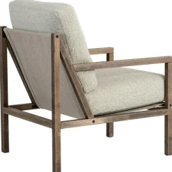 Seventy Five Wood Armchair, Smoked Oak / Bouclé Sand