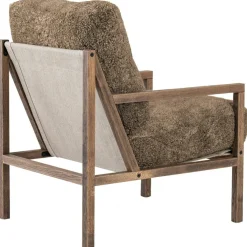 Seventy Five Wood Armchair, Smoked Oak / Bouclé Sand