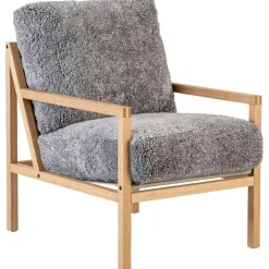 Seventy Five Wood Armchair, Oak / Sheepskin Scandinavian Grey