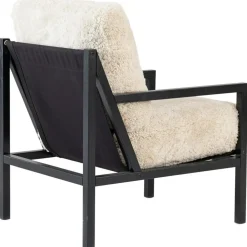 Seventy Five Wood Armchair, Black Oak / Bouclé Sand