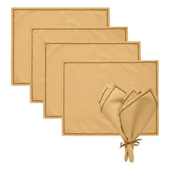 Sienna Textile Set 4 Placemats + 4 Napkins, Sand