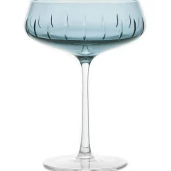 Single Cut Champagne Coupe, Amber