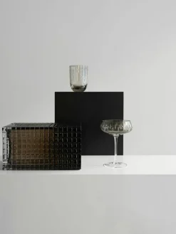 Single Cut Champagne Coupe, Amber