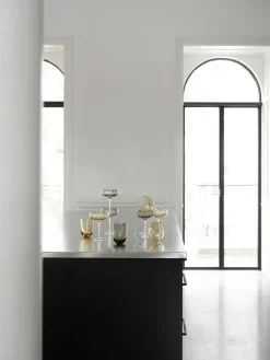 Single Cut Champagne Coupe, Amber