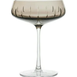 Single Cut Champagne Coupe, Amber