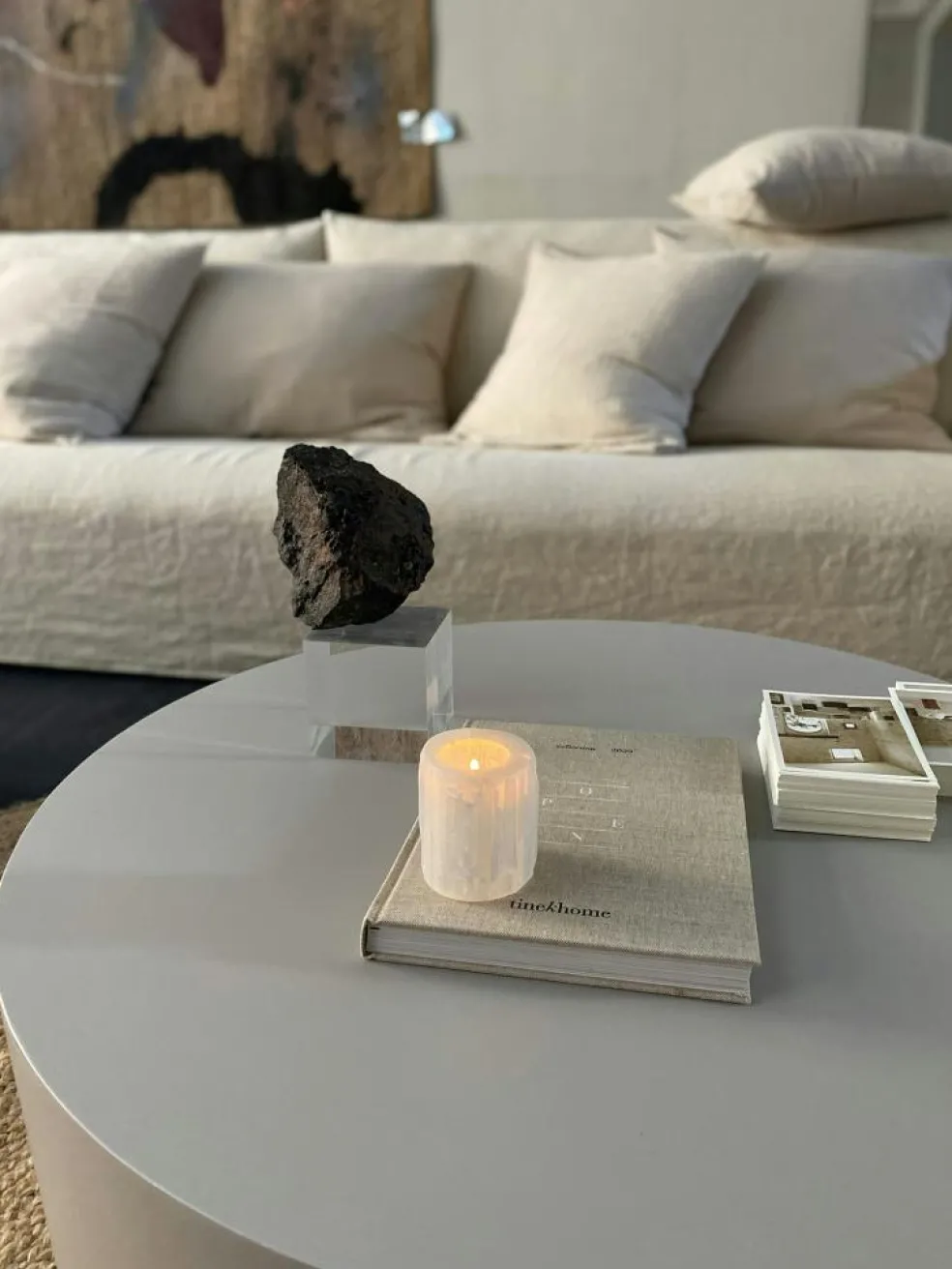 Slow Candle Holder White, 12 cm