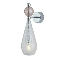 Smykke Wall Lamp, Golden Smoke / Crystal Check Ball / Shiny Gold