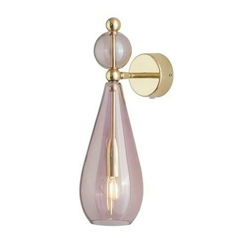 Smykke Wall Lamp, Golden Smoke / Crystal Check Ball / Shiny Gold