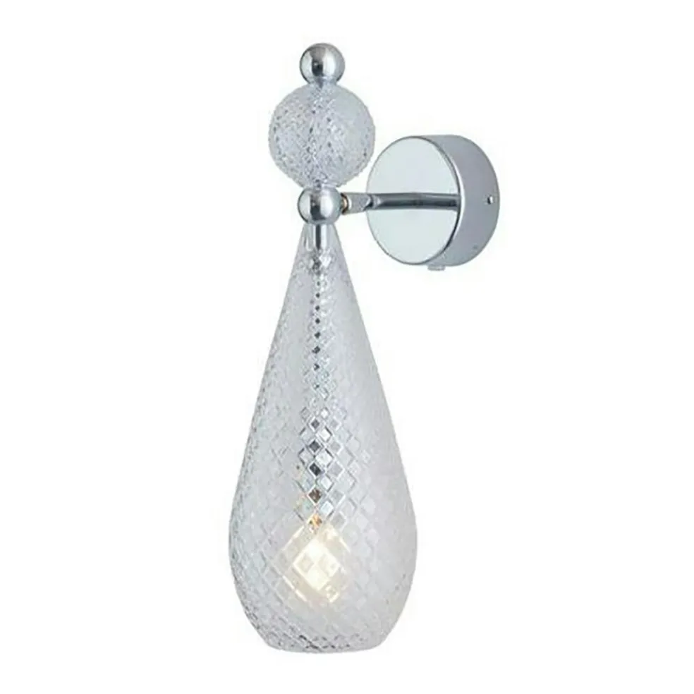 Smykke Wall Lamp, Golden Smoke / Crystal Check Ball / Shiny Gold