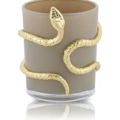 Snake Candle Holder, Greige