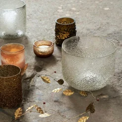 Snow Tealight Holder 10 cm, Clear