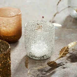 Snow Tealight Holder 10 cm, Clear