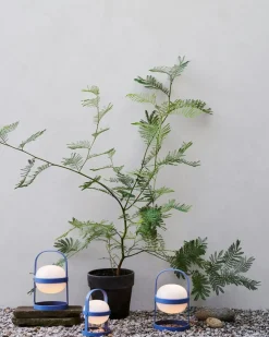 Soft Spot Solar Circular Lamp Portable 25 cm, Blue