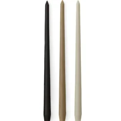 Spire Smooth Tapered Candle, H38, Ivory, Set of 6